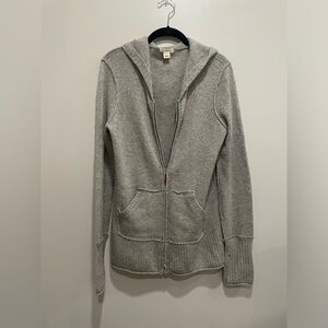 Medium Christopher Blue Cashmere Zip Hoodie, Grey